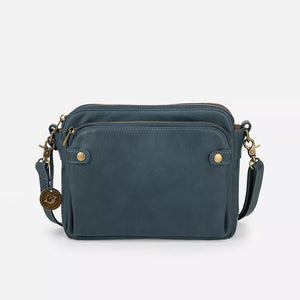 Three-Layer Leather Crossbody Shoulder