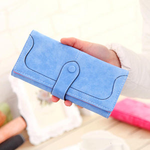 Nubuck Leather Long Wallet for Female