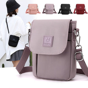 Solid Nylon Shoulder Bag