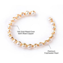 Load image into Gallery viewer, Gold Plated Pearl Bracelet