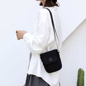 Solid Nylon Shoulder Bag