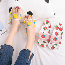 Load image into Gallery viewer, Transparent Fruits Pattern Flat Sandals