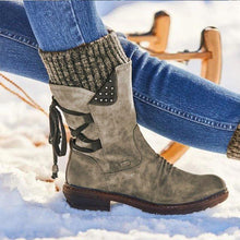 Load image into Gallery viewer, Winter Warm Back Lace Up Boots