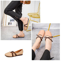 Load image into Gallery viewer, Women&#39;s Crisscross Buckle Ballet Flat