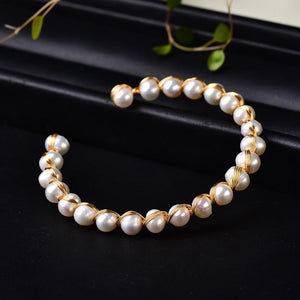 Gold Plated Pearl Bracelet