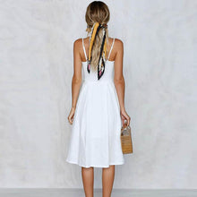 Load image into Gallery viewer, Spaghetti Strap Knitted Front Cutout Button Dress