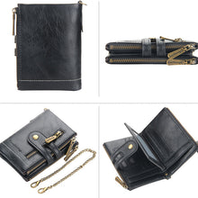 Load image into Gallery viewer, Men‘s RFID Wallet with Chain, Retro Bifold Card Holder Purse