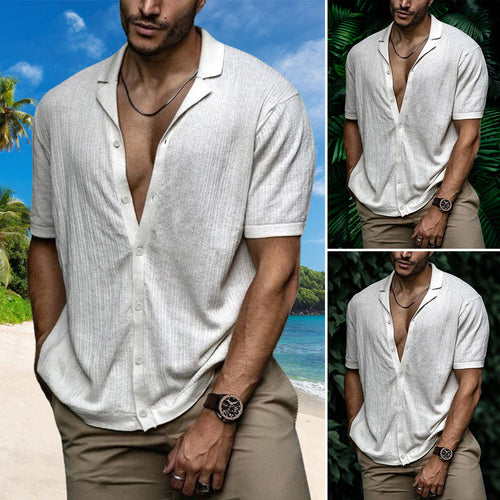 Men's Retro Casual Solid Color Shirt