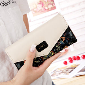 Floral Rhombus Ladies Long Wallet