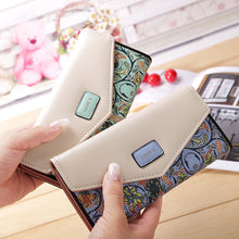 Load image into Gallery viewer, Floral Rhombus Ladies Long Wallet