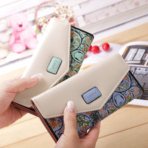 Floral Rhombus Ladies Long Wallet