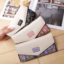 Load image into Gallery viewer, Floral Rhombus Ladies Long Wallet