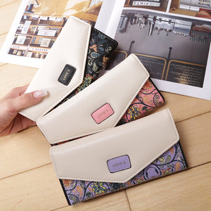 Floral Rhombus Ladies Long Wallet