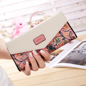 Floral Rhombus Ladies Long Wallet