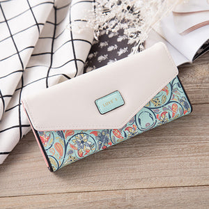 Floral Rhombus Ladies Long Wallet