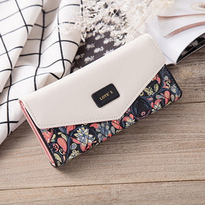 Floral Rhombus Ladies Long Wallet