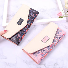 Load image into Gallery viewer, Floral Rhombus Ladies Long Wallet