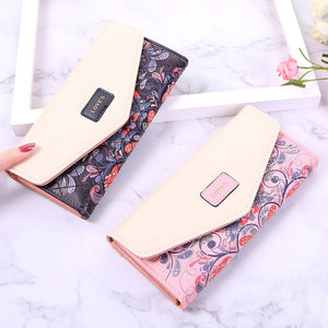 Floral Rhombus Ladies Long Wallet