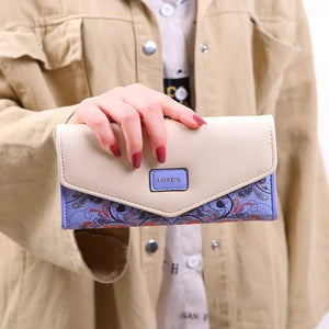 Floral Rhombus Ladies Long Wallet