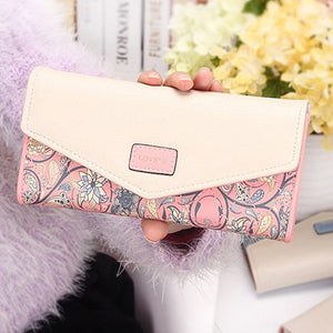 Floral Rhombus Ladies Long Wallet