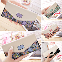 Load image into Gallery viewer, Floral Rhombus Ladies Long Wallet