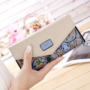 Floral Rhombus Ladies Long Wallet