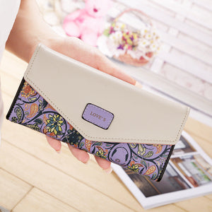 Floral Rhombus Ladies Long Wallet