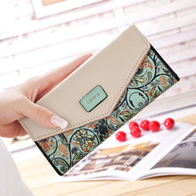 Load image into Gallery viewer, Floral Rhombus Ladies Long Wallet