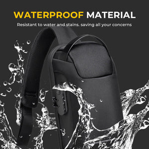 Anti Theft Waterproof Crossbody Bag, Sling Bag with USB Charging Port