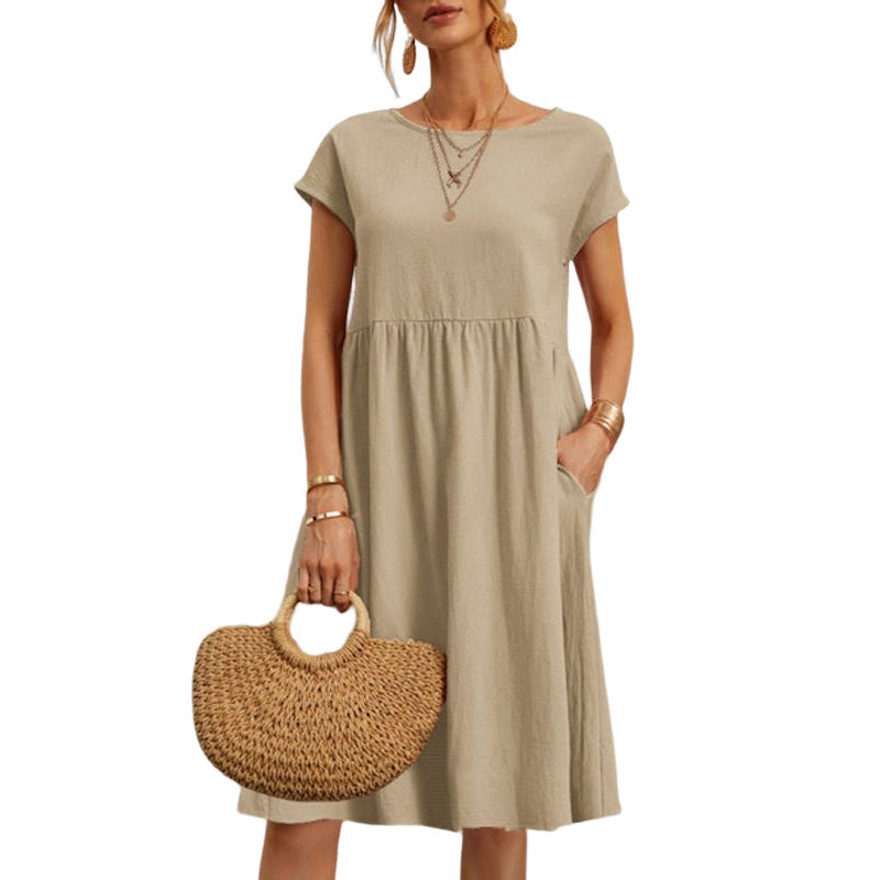 Women's Cotton Round Neck Dress – lifesuny