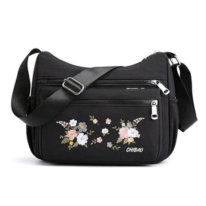 Embroidered Floral Shoulder Bag