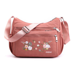 Embroidered Floral Shoulder Bag