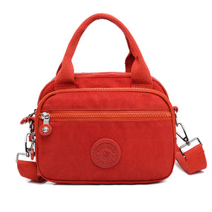 Functional Multi-Compartment Solid Color Handbag