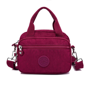 Functional Multi-Compartment Solid Color Handbag